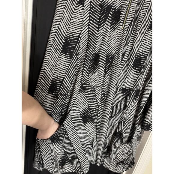 Caleoas Art to Wear Sweater Cardigan stretch geometric plus 3x swing pocket - Picture 7 of 12